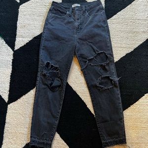 Madewell Black Distressed “The Momjean” Size 27